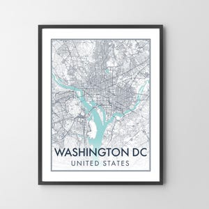 Washington DC, Capitole des États-Unis, plan de la ville imprimable, téléchargement numérique, art mural, cadeau unique pour un anniversaire de mariage, anniversaires, décoration de bureau
