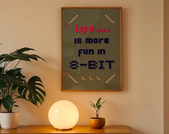 8-Bit Video Game Poster: Retro Home Wall Decor