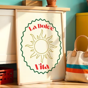 La Dolce Vita Wall Poster - The Sweet Life Prints for Any Room - Italy Artistic Home Decor - Italian Language Text Prints - La Dolce Vida