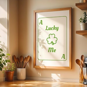 Art mural carte à jouer Lucky Me - Impression As de trèfle Just My Luck - Poster mural As de la chance - Poster Cartes à jouer - Décoration d'intérieur porte-bonheur