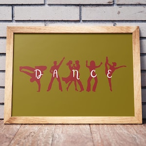 Tänzerinnen tanzen thematischer Wanddruck - Breakdancing Fun Home Wandkunst - Dance it Out Disco, Line Dancing, Swing Poster - Ballet Dancer Prints