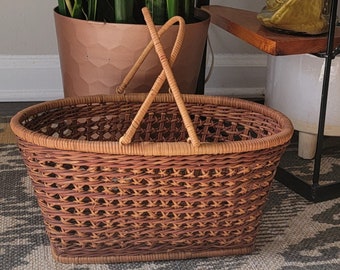 Vintage Brown Wicker Basket