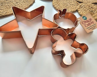 Wilton Copper Cookie Cutters Set Of 3 Assorted Shapes Vintage Kitchenware