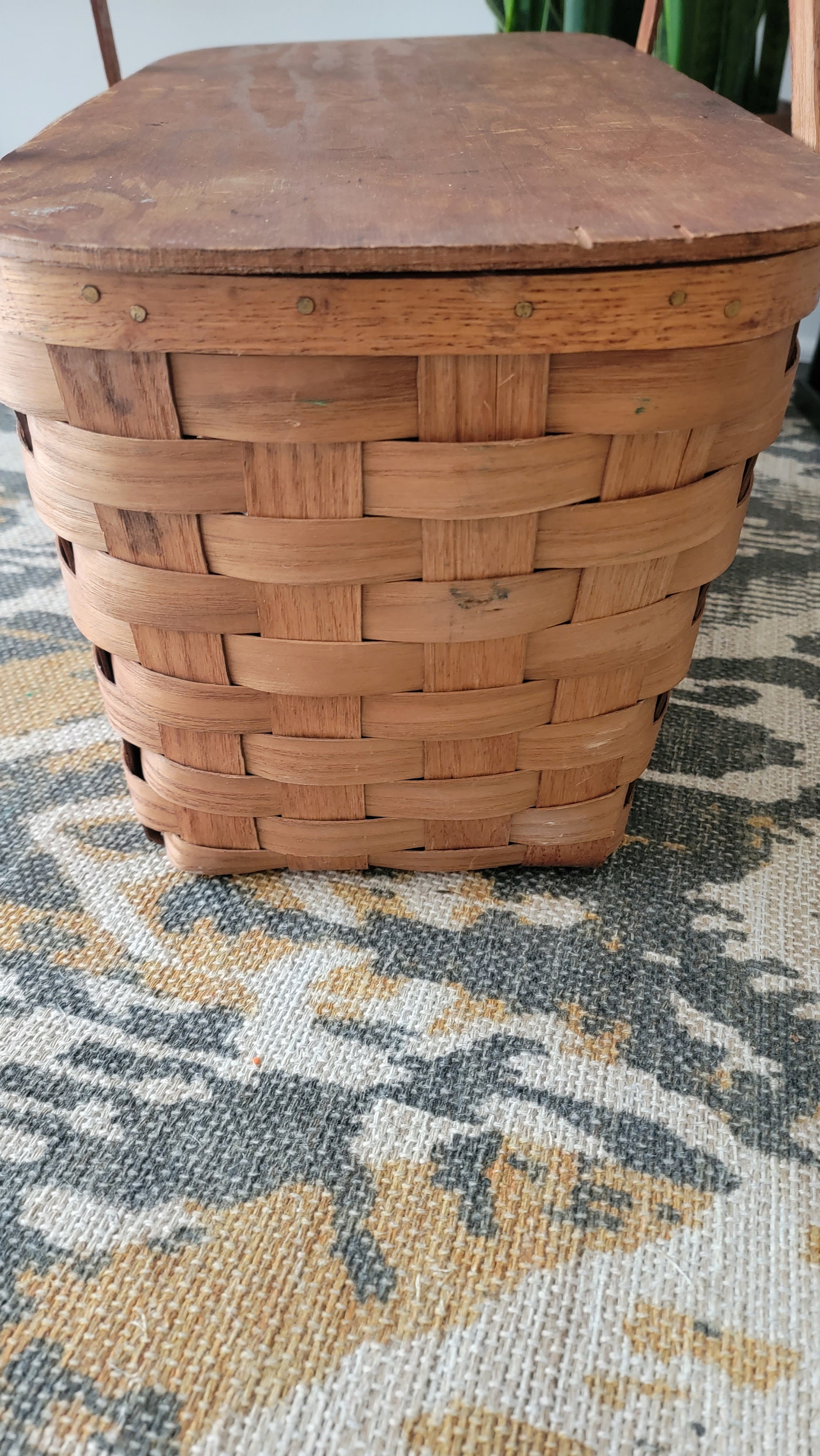 Large Wooden Picnic Basket in Classic Vintage Style Etsy