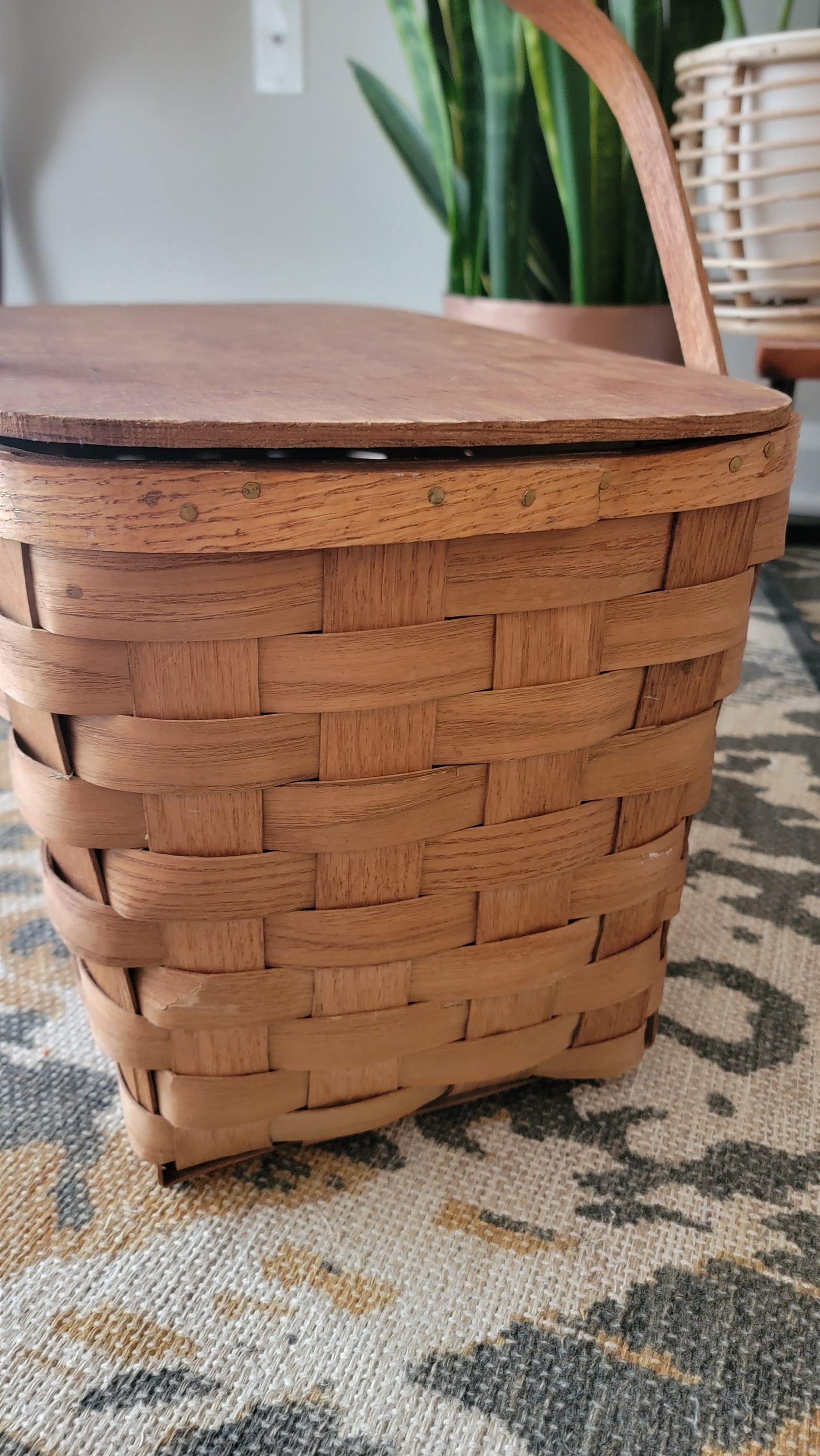 Large Wooden Picnic Basket in Classic Vintage Style Etsy
