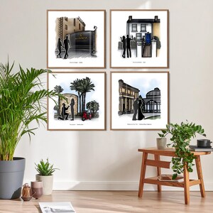 A Tale of Two Cities – Illustrations personnalisées de lieux de narration | Art numérique uniquement pour mariage, anniversaire et cadeau