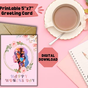 Cartão para impressão do Dia da Mulher, presente para mulheres, cartão de amor, cartão dobrável, cartão para o Dia da Mulher, presente para a mãe, presente para a esposa, cartão de felicitações, 5x7