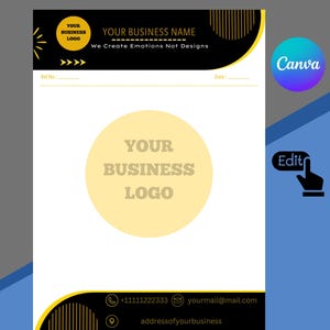 Plantilla de membrete premium de Canva, plantilla de membrete editable de Canva, plantilla de membrete comercial, descarga instantánea, plantillas de Canva,