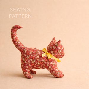 Vintage Cat Sewing Pattern | Stuffed Animal PDF Tutorial (Digital Download)