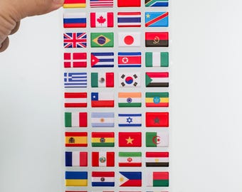 3D Bubble Flag Stickers – Set of 4 Sheets- Vibrant Country Flags from Around the World!