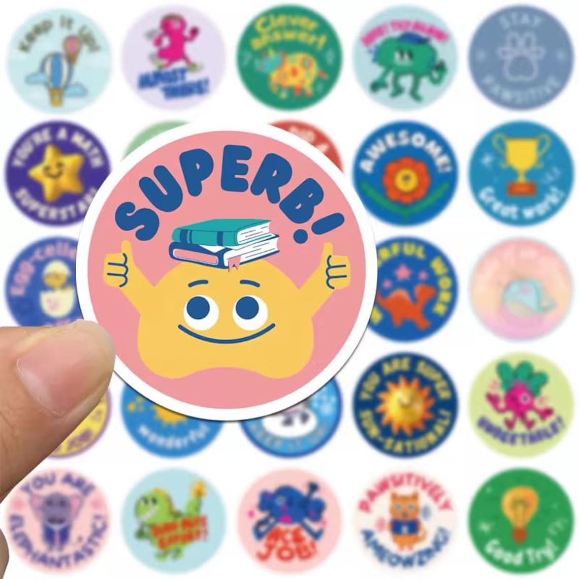 Behavior Stickers Kids Reward Stickers: 50 Waterproof Praise Stickers for Good Behavior ...