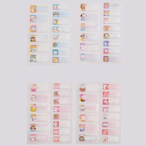 Schattige dierenstickers - set van 4 (kat/konijn/koe/hond) | Beschrijfbare waterdichte labels voor boeken en organisatie | Zelfklevend/scheurvast