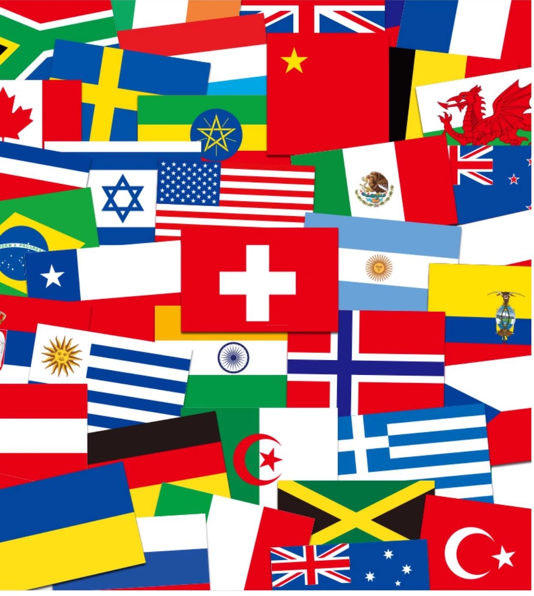 Try Flags World Flag Stickers - Waterproof Vinyl Decals - 66 Country Flags - Etsy
