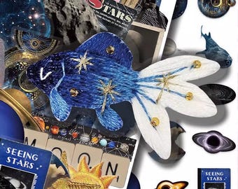 Set di adesivi dello spazio cosmico (50 pezzi) – Pacchetto di adesivi astronauti con galassia, pianeti, stelle e luna