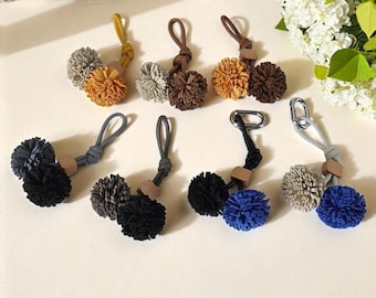 Leather Tassel Bag Charm: Keychain Accessory for Purses and Backpacks