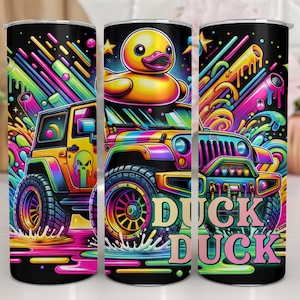 Funny Duck Tumbler Wrap | Happy Duck Tumbler Wrap Design | Yellow Duck Png | 20 oz Skinny Tumbler Sublimation Design | Digital Download |