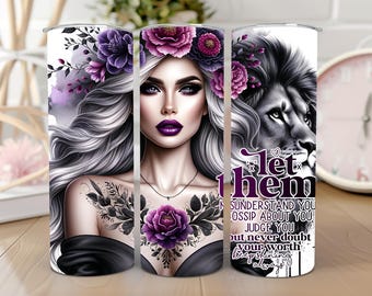 Let Them Tumbler Wrap | Tattoo Women Motivational Tumbler Wrap| 20oz Skinny Tumbler| Let Them Png | Positive Quote Wrap |Digital Download |