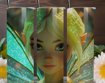 3D Tinkerbell Tumbler Wrap | Tinkerbell Tumbler Png | Fairy Princess Tumbler Wrap | 20OZ Skinny Sublimation | Gift For Her | Digital File |