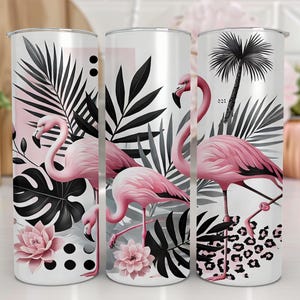 Flamingo Tumbler Wrap | 20 oz Skinny Tumbler Design | Pink Flamingo Tumbler Wrap | Instant Digital Download PNG | Seamless Design