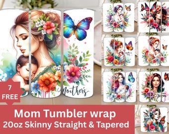 Mom Tumbler Wrap | Mother's Day Tumbler Warp | 20oz Skinny tumbler Wrap | Mom Life Tumbler PNG Design | Gift For Mom | Digital Download |