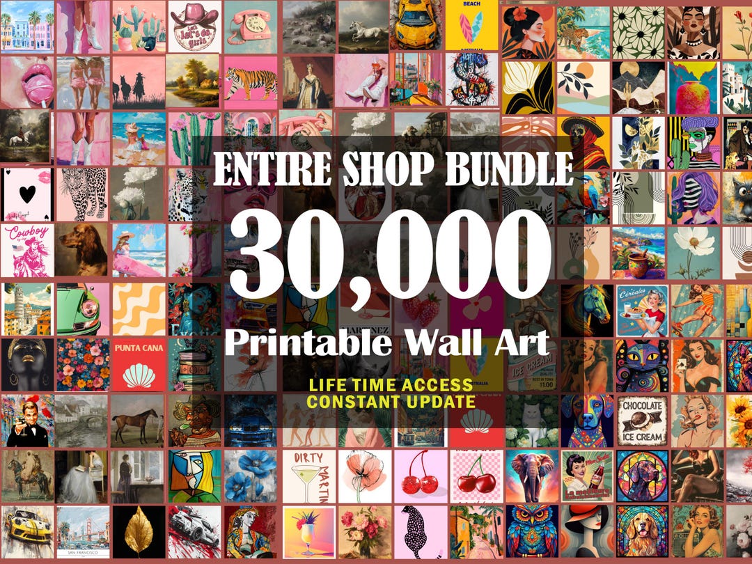 ENTIRE STORE SALE 30k Mega Bundle Wall Art,Maximalist Home Decor, Trendy Prints,Trendy Aes