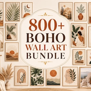 Baho Wallart Bundle, 800+ Digital Wallart, Botanical Line Art, Geometric Wall Art Design,Floral Wall Art
