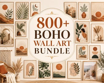 Baho Wallart Bundle, 800+ Digital Wallart, Botanical Line Art, Geometric Wall Art Design,Floral Wall Art