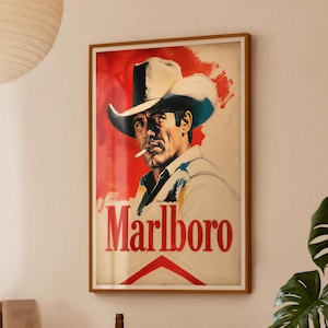 Cowboy Pop Art (Unfinished Aesthetic) | Western Print | Minimalist Decor | Vintage Americana Premium Matte Poster