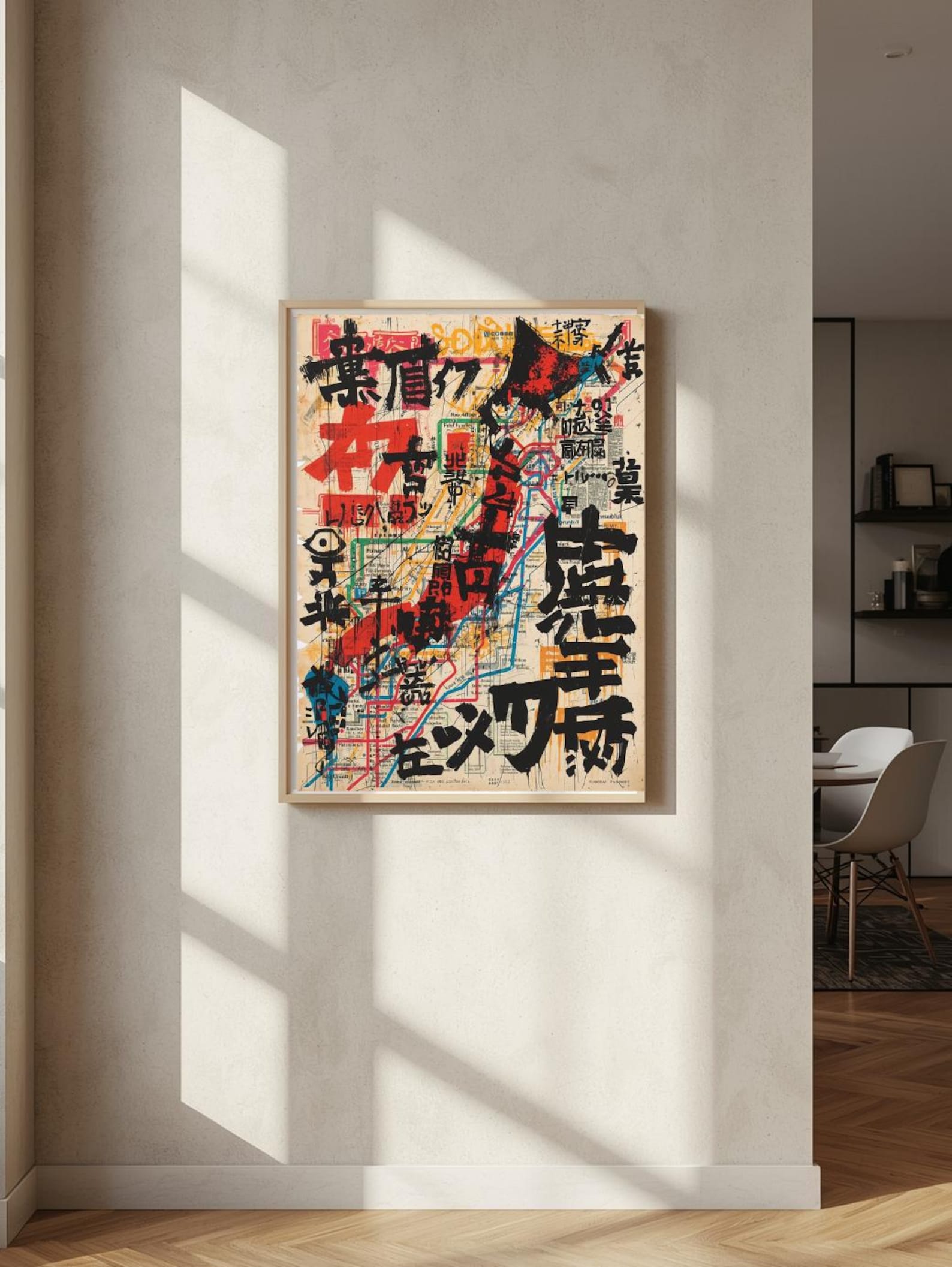 Basquiat Style Abstract Tokyo Subway & Japan Map Print | Downloadable ...
