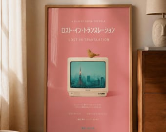 Póster de Lost in Translation (2003) de Sofia Coppola / Arte mural minimalista japonés / Lámina con estética tokiota / Decoración con película mate de primera calidad