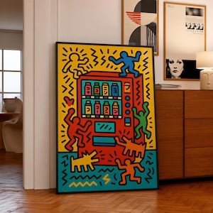 Japanese Vending Machine Print: Abstract Urban Pop Art, Colorful Cool Art for Home (Downloadable Wall Decor)