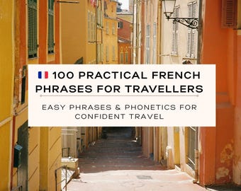 100 frasi pratiche in francese in formato PDF – Guida di studio elegante e accattivante – Foglio riassuntivo linguistico scaricabile per viaggiare facilmente - Guida di viaggio in Francia