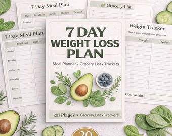 7 Day Weight Loss Meal Plan | Beginner Friendly Easy Recipes (PDF Download)