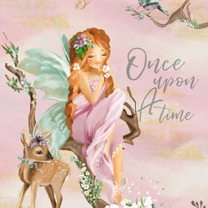 Personalized Baby Quilt Panel, Custom Printed Bedding, DIY Cut and Sew Panel, Nursery Crib Duvet, Baby Shower Gift - Wróżki 3