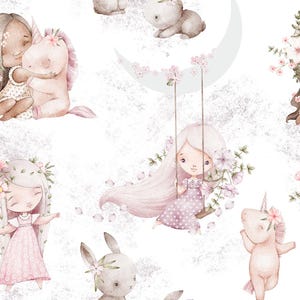 Premium Printed 100% Cotton Fabric, Sateen, Diy Sewing, Baby Bedding, Quilting, Kids Clothing, Home Textiles - Magical Princess 1