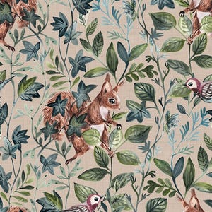 Tessuto di cotone stampato di alta qualità al 100%, raso, cucito fai da te, biancheria per bambini, trapuntatura, abbigliamento per bambini, tessuti per la casa - Wald Pale Nut