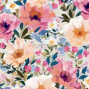 Premium Printed 100% Cotton Fabric, Sateen, Diy Sewing, Baby Bedding, Quilting, Kids Clothing, Home Textiles - Meadow Flowers- 8