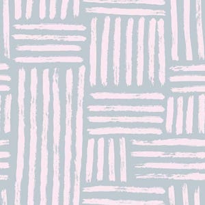 May include: A seamless pattern with a light gray background and pink brushstrokes forming a woven pattern.