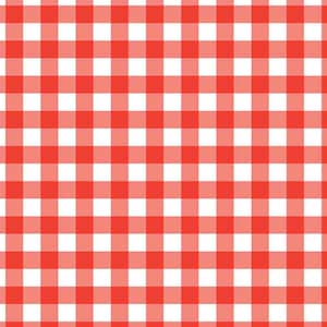 Peut inclure: Un motif répétitif de carrés rouges et blancs, formant un motif vichy. Les carrés sont de taille égale et espacés uniformément, créant une apparence quadrillée. Ce motif est souvent utilisé pour les nappes et autres textiles.