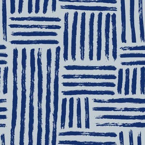 May include: A seamless pattern with a blue and gray color scheme. The pattern features thick, brushstroke-like lines that create a woven or lattice effect.