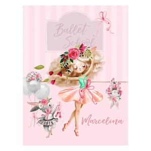 Personalized Baby Quilt Panel, Custom Printed Bedding, DIY Cut and Sew Panel, Nursery Crib Duvet, Baby Shower Gift - Balet 2