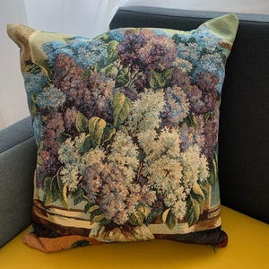 Lilac Pillow Cover – Vintage Floral Cushion Cover – Purple Flower Throw Pillow