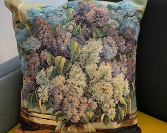Lilac Pillow Cover – Vintage Floral Cushion Cover – Purple Flower Throw Pillow