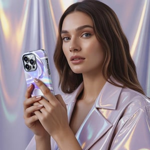 Iridescent iPhone Case, Purple Case, Gift for Her, Trendy Phone Accessories, Unique Phone Case, iPhone 16 15 14 13 12 11 Pro Max