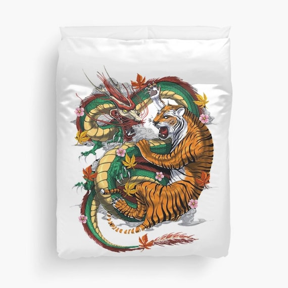 Dragon Vs Tiger Showdown – Bold Japanese-inspired Tattoo Art