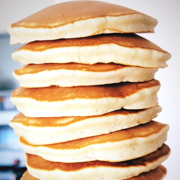 Sky-High Pancakes Downloadable Digital Recipe Page - Classic Fluffy Breakfast Hot Cakes Stack