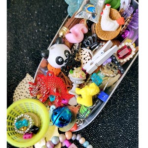 Colorful Crowcore Trinket Mix - Crow Mystery Scoop - I Spy Bin Filler - Miniature Figurines, Beads, Charms, Animals, Small Toys, Bits & Bobs