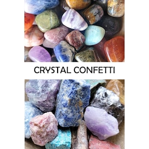 CRYSTAL CONFETTI Mystery Scoop | Raw Crystals & Tumbled Crystals, Mixed Sizes | Chakra, Reiki, Crafting, Home Decor Gift, Trinket Tray