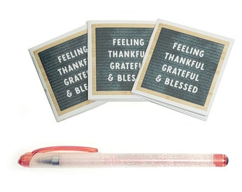 Set of 3 mini handmade notebooks  -letterboard motif-Felling Thankful, Grateful, Blessed small booklet, party favors, mini journal, wee book