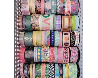 Washi tape MYSTERY SURPRISE MIX- 5 rolls, 75+ feet - journaling, scrapbooking, planner supplies, snail mail, deco masking tape, stationery